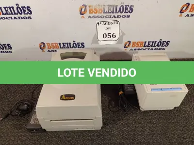 LOTE 056 - 02 IMPRESSORAS DE ETIQUETA, SENDO 01 TÉRMICA. (NO ESTADO) ATENÇÃO! FAZER A VISITAÇÃO ANTES DE ARREMATAR, NÃO SABEMOS SE FUNCIONA. LEILÃO NÃO TEM GARANTIA E NEM DEVOLUÇÃO, SUJEITO A POSSÍVEIS AVARIAS VISÍVEIS/OCULTAS E/OU AUSÊNCIA DE COMPONENTES.