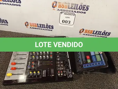 LOTE 003 - 01 MESA DE SOM MS602/VOICE LIVE TOUCH COM AVARIAS. (NO ESTADO) ATENÇÃO! FAZER A VISITAÇÃO ANTES DE ARREMATAR, NÃO SABEMOS SE FUNCIONA. LEILÃO NÃO TEM GARANTIA E NEM DEVOLUÇÃO, SUJEITO A POSSÍVEIS AVARIAS VISÍVEIS/OCULTAS E/OU AUSÊNCIA DE COMPONENTES.