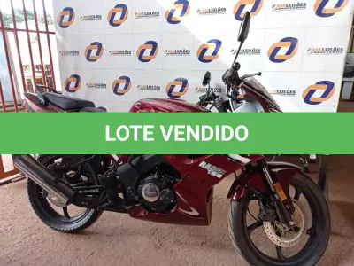 LOTE 338 - 01 MOTO JONNY RACER 150 CILINDRADAS, ANO 2012/2013, NOVA SEM USO KM 006 COR VERMELHA, PARTIDA ELÉTRICA, SEM DÉBITOS - IPVA 2024 POR CONTA DO ARREMATANTE JA COM PLACA MERCOSUL (NO ESTADO)