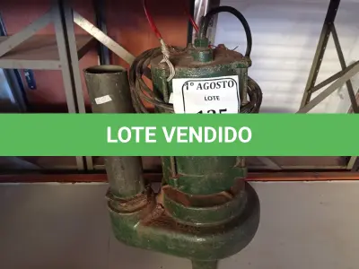 LOTE 125 - 01 BOMBA D’ÁGUA SUBMERSA. (NO ESTADO) ATENÇÃO! FAZER A VISITAÇÃO ANTES DE ARREMATAR, NÃO SABEMOS SE FUNCIONA. LEILÃO NÃO TEM GARANTIA E NEM DEVOLUÇÃO, SUJEITO A POSSÍVEIS AVARIAS VISÍVEIS/OCULTAS E/OU AUSÊNCIA DE COMPONENTES.