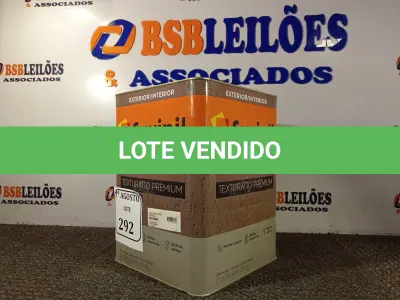 LOTE 292 - 01 LATA DE TINTA TEXTURATTO PREMIUM EFEITO RÚSTICO INTERIOR/EXTERIOR SUVINIL 25KG. (NO ESTADO) ATENÇÃO! FAZER A VISITAÇÃO ANTES DE ARREMATAR, NÃO SABEMOS SE FUNCIONA. LEILÃO NÃO TEM GARANTIA E NEM DEVOLUÇÃO, SUJEITO A POSSÍVEIS AVARIAS VISÍVEIS/OCULTAS E/OU AUSÊNCIA DE COMPONENTES.