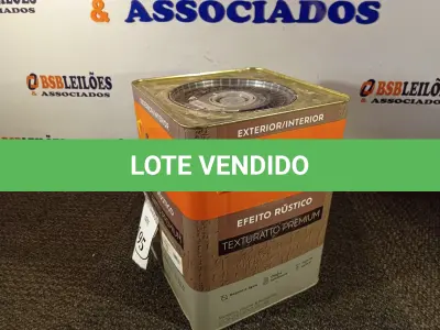 LOTE 195 - 01 LATA DE TINTA TEXTURATTO PREMIUM EFEITO RÚSTICO INTERIOR/EXTERIOR SUVINIL 25KG. (NO ESTADO) ATENÇÃO! FAZER A VISITAÇÃO ANTES DE ARREMATAR, NÃO SABEMOS SE FUNCIONA. LEILÃO NÃO TEM GARANTIA E NEM DEVOLUÇÃO, SUJEITO A POSSÍVEIS AVARIAS VISÍVEIS/OCULTAS E/OU AUSÊNCIA DE COMPONENTES.