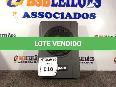 LOTE 016 - 01 SUBWOOFER SW8A-S 150WRMS. (NO ESTADO) ATENÇÃO! FAZER A VISITAÇÃO ANTES DE ARREMATAR, NÃO SABEMOS SE FUNCIONA. LEILÃO NÃO TEM GARANTIA E NEM DEVOLUÇÃO, SUJEITO A POSSÍVEIS AVARIAS VISÍVEIS/OCULTAS E/OU AUSÊNCIA DE COMPONENTES.