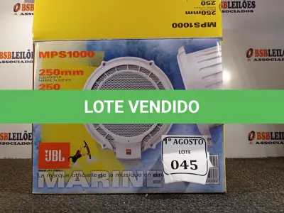 LOTE 045 - 01 AUTO FALANTE MARINE MPS 1000. (NO ESTADO) ATENÇÃO! FAZER A VISITAÇÃO ANTES DE ARREMATAR, NÃO SABEMOS SE FUNCIONA. LEILÃO NÃO TEM GARANTIA E NEM DEVOLUÇÃO, SUJEITO A POSSÍVEIS AVARIAS VISÍVEIS/OCULTAS E/OU AUSÊNCIA DE COMPONENTES.