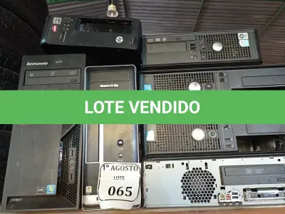 LOTE 065 -  07 CPUS DIVERSAS PARA RETIRADA DE PEÇAS. (NO ESTADO) ATENÇÃO! FAZER A VISITAÇÃO ANTES DE ARREMATAR, NÃO SABEMOS SE FUNCIONA. LEILÃO NÃO TEM GARANTIA E NEM DEVOLUÇÃO, SUJEITO A POSSÍVEIS AVARIAS VISÍVEIS/OCULTAS E/OU AUSÊNCIA DE COMPONENTES.