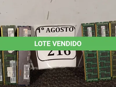 LOTE 216 - 01 LOTE COM 08 MEMORIAS PARA SERVIDOR PC3, SENDO 07 DE 8GB E 01 DE 04GB.  (NO ESTADO) ATENÇÃO! FAZER A VISITAÇÃO ANTES DE ARREMATAR, NÃO SABEMOS SE FUNCIONA. LEILÃO NÃO TEM GARANTIA E NEM DEVOLUÇÃO, SUJEITO A POSSÍVEIS AVARIAS VISÍVEIS/OCULTAS E/OU AUSÊNCIA DE COMPONENTES.