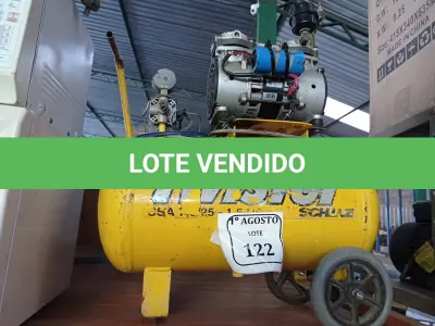 LOTE 122 - 01 COMPRESSOR AMARELO MARCA TWISTER SCHULZ. (NO ESTADO) ATENÇÃO! FAZER A VISITAÇÃO ANTES DE ARREMATAR, NÃO SABEMOS SE FUNCIONA. LEILÃO NÃO TEM GARANTIA E NEM DEVOLUÇÃO, SUJEITO A POSSÍVEIS AVARIAS VISÍVEIS/OCULTAS E/OU AUSÊNCIA DE COMPONENTES.