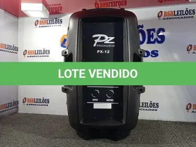 LOTE 131 - 01 CAIXA DE SOM PZ PRO PASSIVE PROAUDIO PX-12. (NOVO)(NO ESTADO) ATENÇÃO! FAZER A VISITAÇÃO ANTES DE ARREMATAR, NÃO SABEMOS SE FUNCIONA. LEILÃO NÃO TEM GARANTIA E NEM DEVOLUÇÃO, SUJEITO A POSSÍVEIS AVARIAS VISÍVEIS/OCULTAS E/OU AUSÊNCIA DE COMPONENTES.