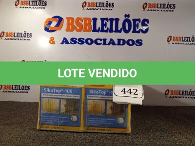 LOTE 442 - 04 CAIXA SIKA TOP 100 REVESTIMENTO IMPERMEABILIZANTE SEMI-FLEXIVEL 4KG. (NO ESTADO) ATENÇÃO! FAZER A VISITAÇÃO ANTES DE ARREMATAR, NÃO SABEMOS SE FUNCIONA. LEILÃO NÃO TEM GARANTIA E NEM DEVOLUÇÃO, SUJEITO A POSSÍVEIS AVARIAS VISÍVEIS/OCULTAS E/OU AUSÊNCIA DE COMPONENTES.