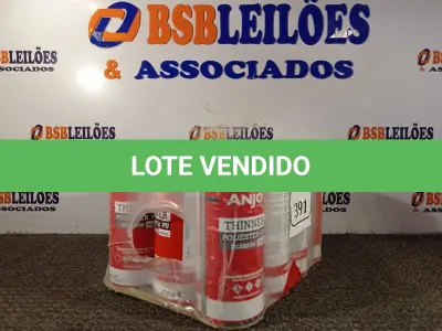 LOTE 391 - 12 LATAS DE 900ML CADA THINNER POLIÉSTER PU. (NO ESTADO) ATENÇÃO! FAZER A VISITAÇÃO ANTES DE ARREMATAR, NÃO SABEMOS SE FUNCIONA. LEILÃO NÃO TEM GARANTIA E NEM DEVOLUÇÃO, SUJEITO A POSSÍVEIS AVARIAS VISÍVEIS/OCULTAS E/OU AUSÊNCIA DE COMPONENTES.