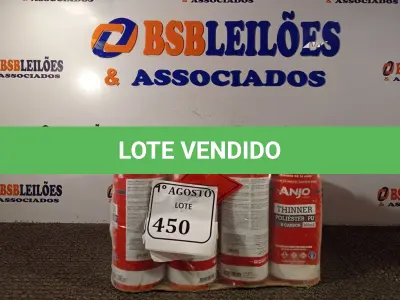LOTE 450 - 12 LATAS DE 900ML CADA THINNER POLIÉSTER PU. (NO ESTADO) ATENÇÃO! FAZER A VISITAÇÃO ANTES DE ARREMATAR, NÃO SABEMOS SE FUNCIONA. LEILÃO NÃO TEM GARANTIA E NEM DEVOLUÇÃO, SUJEITO A POSSÍVEIS AVARIAS VISÍVEIS/OCULTAS E/OU AUSÊNCIA DE COMPONENTES.