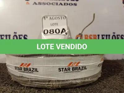 LOTE 080 - 01 ROLO DE CABO FLEXÍVEL 450/750VOLTS 1X2,50MM NA COR CINZA. (NO ESTADO) ATENÇÃO! FAZER A VISITAÇÃO ANTES DE ARREMATAR, NÃO SABEMOS SE FUNCIONA. LEILÃO NÃO TEM GARANTIA E NEM DEVOLUÇÃO, SUJEITO A POSSÍVEIS AVARIAS VISÍVEIS/OCULTAS E/OU AUSÊNCIA DE COMPONENTES.