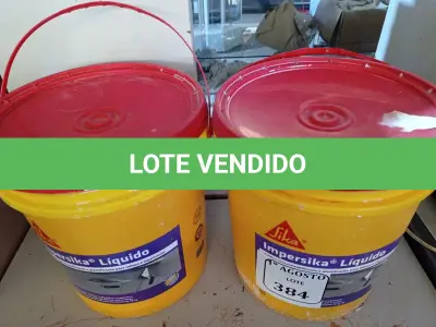 LOTE 384 - 02 BALDES IMPERSIKA LÍQUIDO. (NO ESTADO) ATENÇÃO! FAZER A VISITAÇÃO ANTES DE ARREMATAR, NÃO SABEMOS SE FUNCIONA. LEILÃO NÃO TEM GARANTIA E NEM DEVOLUÇÃO, SUJEITO A POSSÍVEIS AVARIAS VISÍVEIS/OCULTAS E/OU AUSÊNCIA DE COMPONENTES.