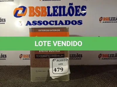 LOTE 479 - 01 LATA DE TINTA TEXTURATTO PREMIUM EFEITO RÚSTICO INTERIOR/EXTERIOR SUVINIL 25KG. (NO ESTADO) ATENÇÃO! FAZER A VISITAÇÃO ANTES DE ARREMATAR, NÃO SABEMOS SE FUNCIONA. LEILÃO NÃO TEM GARANTIA E NEM DEVOLUÇÃO, SUJEITO A POSSÍVEIS AVARIAS VISÍVEIS/OCULTAS E/OU AUSÊNCIA DE COMPONENTES.