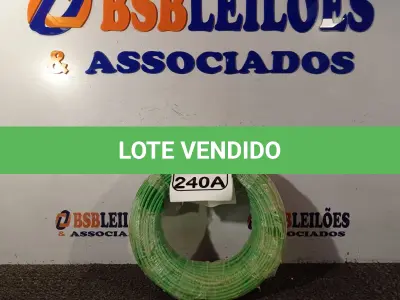 LOTE 240 - 01 ROLO DE CABO FLEXÍVEL 450/750VOLTS 1X4,00MM NA COR VERDE. (NO ESTADO) ATENÇÃO! FAZER A VISITAÇÃO ANTES DE ARREMATAR, NÃO SABEMOS SE FUNCIONA. LEILÃO NÃO TEM GARANTIA E NEM DEVOLUÇÃO, SUJEITO A POSSÍVEIS AVARIAS VISÍVEIS/OCULTAS E/OU AUSÊNCIA DE COMPONENTES.