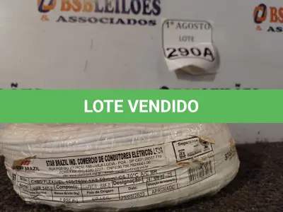 LOTE 290 - 01 ROLO DE CABO FLEXÍVEL 450/750VOLTS 1X2,50MM NA COR BRANCO. (NO ESTADO) ATENÇÃO! FAZER A VISITAÇÃO ANTES DE ARREMATAR, NÃO SABEMOS SE FUNCIONA. LEILÃO NÃO TEM GARANTIA E NEM DEVOLUÇÃO, SUJEITO A POSSÍVEIS AVARIAS VISÍVEIS/OCULTAS E/OU AUSÊNCIA DE COMPONENTES.
