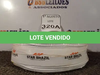 LOTE 320 - 01 ROLO DE CABO FLEXÍVEL 450/750VOLTS 1X2,50MM NA COR BRANCO. (NO ESTADO) ATENÇÃO! FAZER A VISITAÇÃO ANTES DE ARREMATAR, NÃO SABEMOS SE FUNCIONA. LEILÃO NÃO TEM GARANTIA E NEM DEVOLUÇÃO, SUJEITO A POSSÍVEIS AVARIAS VISÍVEIS/OCULTAS E/OU AUSÊNCIA DE COMPONENTES.