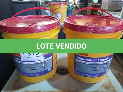 LOTE 375 - 02 BALDES IMPERSIKA LÍQUIDO. (NO ESTADO) ATENÇÃO! FAZER A VISITAÇÃO ANTES DE ARREMATAR, NÃO SABEMOS SE FUNCIONA. LEILÃO NÃO TEM GARANTIA E NEM DEVOLUÇÃO, SUJEITO A POSSÍVEIS AVARIAS VISÍVEIS/OCULTAS E/OU AUSÊNCIA DE COMPONENTES.