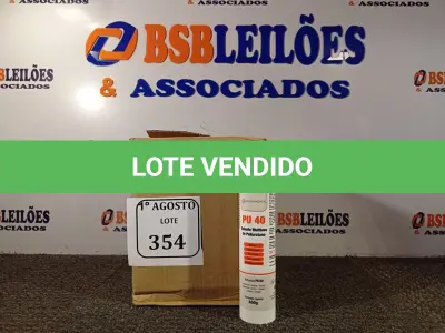 LOTE 354 - 12 SELANTES MULTIUSO DE POLIURETANO PU 40 CONTENDO 400MG CADA. (NO ESTADO) ATENÇÃO! FAZER A VISITAÇÃO ANTES DE ARREMATAR, NÃO SABEMOS SE FUNCIONA. LEILÃO NÃO TEM GARANTIA E NEM DEVOLUÇÃO, SUJEITO A POSSÍVEIS AVARIAS VISÍVEIS/OCULTAS E/OU AUSÊNCIA DE COMPONENTES.