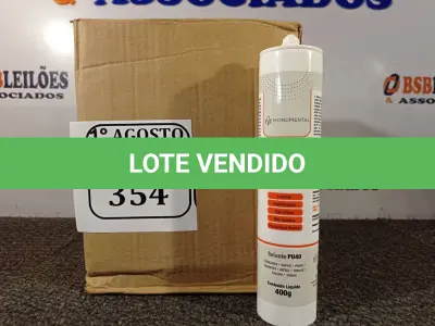 LOTE 354 - 12 SELANTES MULTIUSO DE POLIURETANO PU 40 CONTENDO 400MG CADA. (NO ESTADO) ATENÇÃO! FAZER A VISITAÇÃO ANTES DE ARREMATAR, NÃO SABEMOS SE FUNCIONA. LEILÃO NÃO TEM GARANTIA E NEM DEVOLUÇÃO, SUJEITO A POSSÍVEIS AVARIAS VISÍVEIS/OCULTAS E/OU AUSÊNCIA DE COMPONENTES.