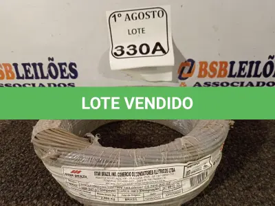LOTE 330 - 01 ROLO DE CABO FLEXÍVEL 450/750VOLTS 1X2,50MM NA COR CINZA. (NO ESTADO) ATENÇÃO! FAZER A VISITAÇÃO ANTES DE ARREMATAR, NÃO SABEMOS SE FUNCIONA. LEILÃO NÃO TEM GARANTIA E NEM DEVOLUÇÃO, SUJEITO A POSSÍVEIS AVARIAS VISÍVEIS/OCULTAS E/OU AUSÊNCIA DE COMPONENTES.