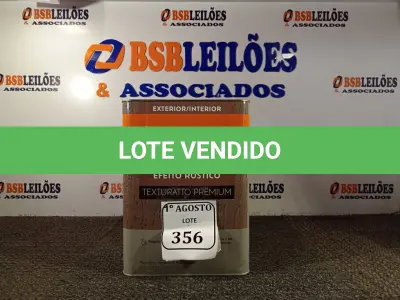LOTE 356 - 01 LATA DE TINTA TEXTURATTO PREMIUM EFEITO RÚSTICO INTERIOR/EXTERIOR SUVINIL 25KG. (NO ESTADO) ATENÇÃO! FAZER A VISITAÇÃO ANTES DE ARREMATAR, NÃO SABEMOS SE FUNCIONA. LEILÃO NÃO TEM GARANTIA E NEM DEVOLUÇÃO, SUJEITO A POSSÍVEIS AVARIAS VISÍVEIS/OCULTAS E/OU AUSÊNCIA DE COMPONENTES.