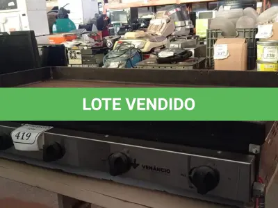 LOTE 419 - 01 CHAPA A GÁS VENÂNCIO. (NO ESTADO) ATENÇÃO! FAZER A VISITAÇÃO ANTES DE ARREMATAR, NÃO SABEMOS SE FUNCIONA. LEILÃO NÃO TEM GARANTIA E NEM DEVOLUÇÃO, SUJEITO A POSSÍVEIS AVARIAS VISÍVEIS/OCULTAS E/OU AUSÊNCIA DE COMPONENTES.