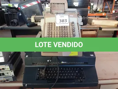 LOTE 303 - 03 MÁQUINAS DE ESCREVER E 01 CALCULADORA. (NO ESTADO) ATENÇÃO! FAZER A VISITAÇÃO ANTES DE ARREMATAR, NÃO SABEMOS SE FUNCIONA. LEILÃO NÃO TEM GARANTIA E NEM DEVOLUÇÃO, SUJEITO A POSSÍVEIS AVARIAS VISÍVEIS/OCULTAS E/OU AUSÊNCIA DE COMPONENTES.