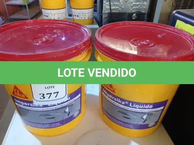 LOTE 377 - 02 BALDES IMPERSIKA LÍQUIDO. (NO ESTADO) ATENÇÃO! FAZER A VISITAÇÃO ANTES DE ARREMATAR, NÃO SABEMOS SE FUNCIONA. LEILÃO NÃO TEM GARANTIA E NEM DEVOLUÇÃO, SUJEITO A POSSÍVEIS AVARIAS VISÍVEIS/OCULTAS E/OU AUSÊNCIA DE COMPONENTES.