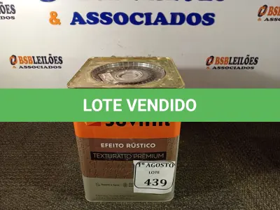 LOTE 439 - 01 LATA DE TINTA TEXTURATTO PREMIUM EFEITO RÚSTICO INTERIOR/EXTERIOR SUVINIL 25KG. (NO ESTADO) ATENÇÃO! FAZER A VISITAÇÃO ANTES DE ARREMATAR, NÃO SABEMOS SE FUNCIONA. LEILÃO NÃO TEM GARANTIA E NEM DEVOLUÇÃO, SUJEITO A POSSÍVEIS AVARIAS VISÍVEIS/OCULTAS E/OU AUSÊNCIA DE COMPONENTES.