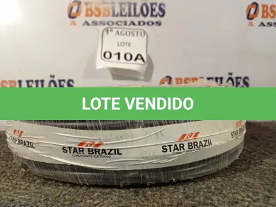 LOTE 010 - 01 ROLO DE CABO FLEXÍVEL 450/750VOLTS 1X10MM NA COR PRETA. (NO ESTADO) ATENÇÃO! FAZER A VISITAÇÃO ANTES DE ARREMATAR, NÃO SABEMOS SE FUNCIONA. LEILÃO NÃO TEM GARANTIA E NEM DEVOLUÇÃO, SUJEITO A POSSÍVEIS AVARIAS VISÍVEIS/OCULTAS E/OU AUSÊNCIA DE COMPONENTES.