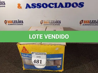 LOTE 481 - 01 CAIXA SIKA TOP 100 REVESTIMENTO IMPERMEABILIZANTE SEMI-FLEXIVEL 18KG. (NO ESTADO) ATENÇÃO! FAZER A VISITAÇÃO ANTES DE ARREMATAR, NÃO SABEMOS SE FUNCIONA. LEILÃO NÃO TEM GARANTIA E NEM DEVOLUÇÃO, SUJEITO A POSSÍVEIS AVARIAS VISÍVEIS/OCULTAS E/OU AUSÊNCIA DE COMPONENTES.