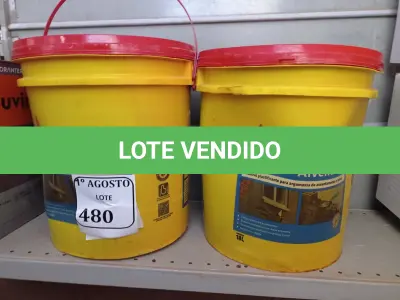 LOTE 480 - 02 BALDES DE SIKANOL ALVENARIA, ADITIVO PLASTIFICANTE PARA ARGAMASSA DE ASSENTAMENTO E REBOCO 18L. (NO ESTADO) ATENÇÃO! FAZER A VISITAÇÃO ANTES DE ARREMATAR, NÃO SABEMOS SE FUNCIONA. LEILÃO NÃO TEM GARANTIA E NEM DEVOLUÇÃO, SUJEITO A POSSÍVEIS AVARIAS VISÍVEIS/OCULTAS E/OU AUSÊNCIA DE COMPONENTES.