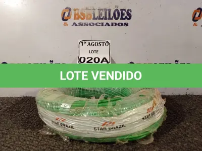 LOTE 020 - 01 ROLO DE CABO FLEXÍVEL 450/750VOLTS 1X4,00MM NA COR BRANCO. (NO ESTADO) ATENÇÃO! FAZER A VISITAÇÃO ANTES DE ARREMATAR, NÃO SABEMOS SE FUNCIONA. LEILÃO NÃO TEM GARANTIA E NEM DEVOLUÇÃO, SUJEITO A POSSÍVEIS AVARIAS VISÍVEIS/OCULTAS E/OU AUSÊNCIA DE COMPONENTES.