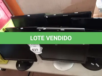 LOTE 437 - 10 MONITORES DIVERSOS COM AVARIAS. (NO ESTADO) ATENÇÃO! FAZER A VISITAÇÃO ANTES DE ARREMATAR, NÃO SABEMOS SE FUNCIONA. LEILÃO NÃO TEM GARANTIA E NEM DEVOLUÇÃO, SUJEITO A POSSÍVEIS AVARIAS VISÍVEIS/OCULTAS E/OU AUSÊNCIA DE COMPONENTES.