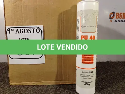 LOTE 367 - 12 SELANTES MULTIUSO DE POLIURETANO PU 40 CONTENDO 400MG CADA. (NO ESTADO) ATENÇÃO! FAZER A VISITAÇÃO ANTES DE ARREMATAR, NÃO SABEMOS SE FUNCIONA. LEILÃO NÃO TEM GARANTIA E NEM DEVOLUÇÃO, SUJEITO A POSSÍVEIS AVARIAS VISÍVEIS/OCULTAS E/OU AUSÊNCIA DE COMPONENTES.