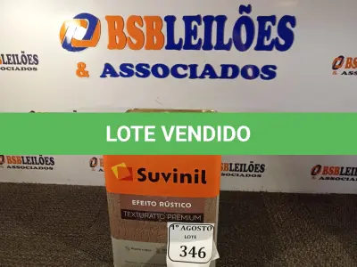 LOTE 346 - 01 LATA DE TINTA TEXTURATTO PREMIUM EFEITO RÚSTICO INTERIOR/EXTERIOR SUVINIL 25KG. (NO ESTADO) ATENÇÃO! FAZER A VISITAÇÃO ANTES DE ARREMATAR, NÃO SABEMOS SE FUNCIONA. LEILÃO NÃO TEM GARANTIA E NEM DEVOLUÇÃO, SUJEITO A POSSÍVEIS AVARIAS VISÍVEIS/OCULTAS E/OU AUSÊNCIA DE COMPONENTES.