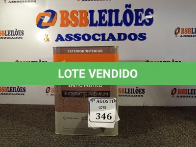 LOTE 346 - 01 LATA DE TINTA TEXTURATTO PREMIUM EFEITO RÚSTICO INTERIOR/EXTERIOR SUVINIL 25KG. (NO ESTADO) ATENÇÃO! FAZER A VISITAÇÃO ANTES DE ARREMATAR, NÃO SABEMOS SE FUNCIONA. LEILÃO NÃO TEM GARANTIA E NEM DEVOLUÇÃO, SUJEITO A POSSÍVEIS AVARIAS VISÍVEIS/OCULTAS E/OU AUSÊNCIA DE COMPONENTES.