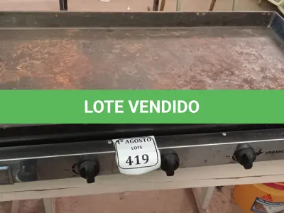 LOTE 419 - 01 CHAPA A GÁS VENÂNCIO. (NO ESTADO) ATENÇÃO! FAZER A VISITAÇÃO ANTES DE ARREMATAR, NÃO SABEMOS SE FUNCIONA. LEILÃO NÃO TEM GARANTIA E NEM DEVOLUÇÃO, SUJEITO A POSSÍVEIS AVARIAS VISÍVEIS/OCULTAS E/OU AUSÊNCIA DE COMPONENTES.