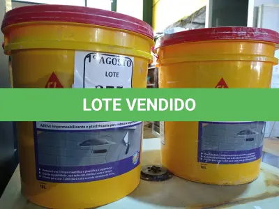 LOTE 375 - 02 BALDES IMPERSIKA LÍQUIDO. (NO ESTADO) ATENÇÃO! FAZER A VISITAÇÃO ANTES DE ARREMATAR, NÃO SABEMOS SE FUNCIONA. LEILÃO NÃO TEM GARANTIA E NEM DEVOLUÇÃO, SUJEITO A POSSÍVEIS AVARIAS VISÍVEIS/OCULTAS E/OU AUSÊNCIA DE COMPONENTES.