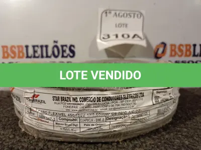 LOTE 310 - 01 ROLO DE CABO FLEXÍVEL 450/750VOLTS 1X2,50MM NA COR CINZA. (NO ESTADO) ATENÇÃO! FAZER A VISITAÇÃO ANTES DE ARREMATAR, NÃO SABEMOS SE FUNCIONA. LEILÃO NÃO TEM GARANTIA E NEM DEVOLUÇÃO, SUJEITO A POSSÍVEIS AVARIAS VISÍVEIS/OCULTAS E/OU AUSÊNCIA DE COMPONENTES.