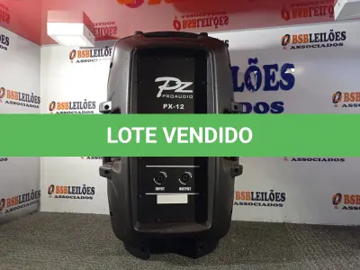 LOTE 389 - 01 CAIXA DE SOM PZ PROPASSIVE PRÓ AUDIO PX-12. (NOVA) (NO ESTADO) ATENÇÃO! FAZER A VISITAÇÃO ANTES DE ARREMATAR, NÃO SABEMOS SE FUNCIONA. LEILÃO NÃO TEM GARANTIA E NEM DEVOLUÇÃO, SUJEITO A POSSÍVEIS AVARIAS VISÍVEIS/OCULTAS E/OU AUSÊNCIA DE COMPONENTES.