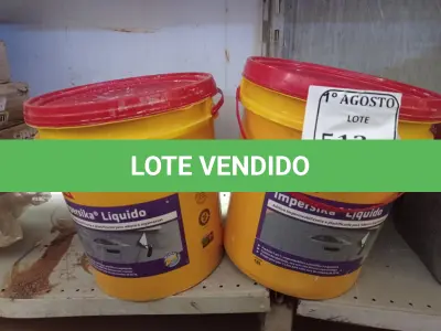 LOTE 513 - 02 BALDES IMPERSIKA LÍQUIDO. (NO ESTADO) ATENÇÃO! FAZER A VISITAÇÃO ANTES DE ARREMATAR, NÃO SABEMOS SE FUNCIONA. LEILÃO NÃO TEM GARANTIA E NEM DEVOLUÇÃO, SUJEITO A POSSÍVEIS AVARIAS VISÍVEIS/OCULTAS E/OU AUSÊNCIA DE COMPONENTES.