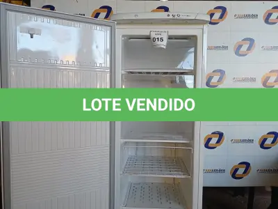 LOTE 015 - 01 FREEZER VERTICAL MARCA ELECTROLUX 127V. (NO ESTADO EM QUE SE ENCONTRA. SUJEITO A AVARIAS OCULTAS/VISÍVEIS.) AV9318G