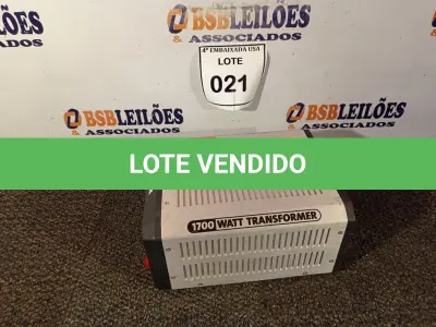 LOTE 021 - 01 TRANSFORMADOR ULT1700, 20A(120V) /10A (230V) COM CABO TRANSFORMERS. (NO ESTADO EM QUE SE ENCONTRA. SUJEITO A AVARIAS OCULTAS/VISÍVEIS.)0000089