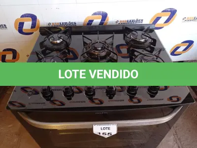 LOTE 155 - 01 FOGÃO ELECTROLUX 5 BOCAS BIVOLTS (RANGE). (NO ESTADO EM QUE SE ENCONTRA. SUJEITO A AVARIAS OCULTAS/VISÍVEIS.) BF8673E