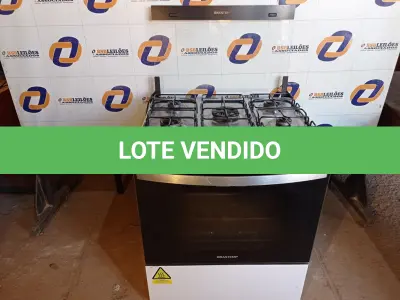 LOTE 145 - 01 FOGÃO 5 BOCAS BRASTEMP BIVOLT (RANGE). (NO ESTADO EM QUE SE ENCONTRA. SUJEITO A AVARIAS OCULTAS/VISÍVEIS.) AV9826V