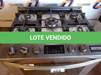 LOTE 205 - 01 FOGÃO BRASTEMP 5 BOCAS 220VOLTS COM AVARIAS (RANGE). (NO ESTADO EM QUE SE ENCONTRA. SUJEITO A AVARIAS OCULTAS/VISÍVEIS.) BH1557C