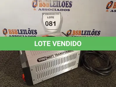 LOTE 081 - 01 TRANSFORMADOR ULT1700, 20A(120V) /10A (230V) COM CABO MARCA KRIEGER (TRANSFORMERS). (NO ESTADO EM QUE SE ENCONTRA. SUJEITO A AVARIAS OCULTAS/VISÍVEIS.)0000089