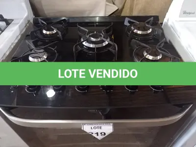 LOTE 219 - 01 FOGÃO ELECTROLUX 5 BOCAS BIVOLTS (RANGE). (NO ESTADO EM QUE SE ENCONTRA. SUJEITO A AVARIAS OCULTAS/VISÍVEIS.) BF8678C